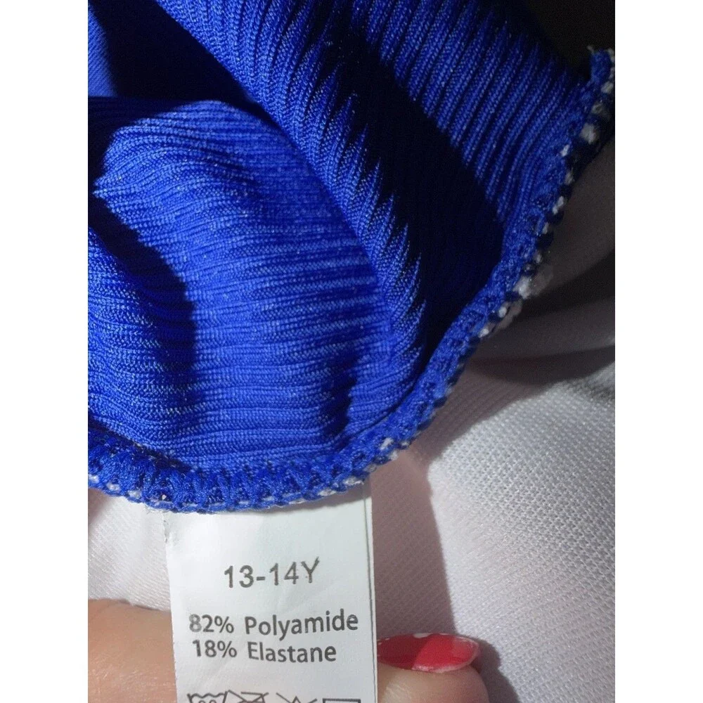 Girls Swimsuit One Piece Swimsuit Solid royal blue Colorful Contrast size 13-14